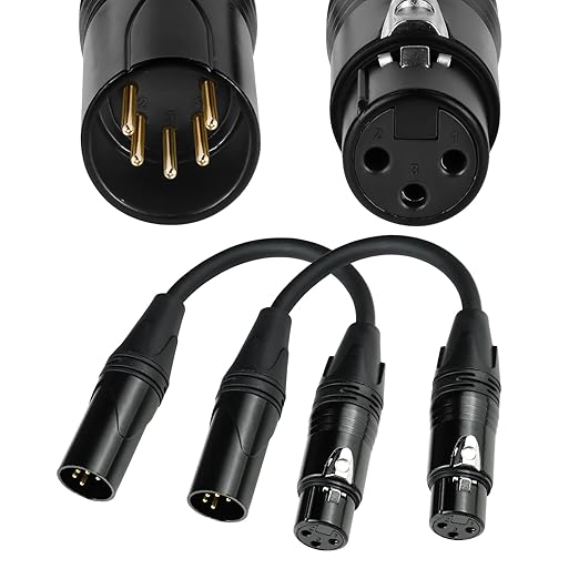 Cable Dmx De 30 Cm Con Conectores Xlr 3 Y 5 Pines