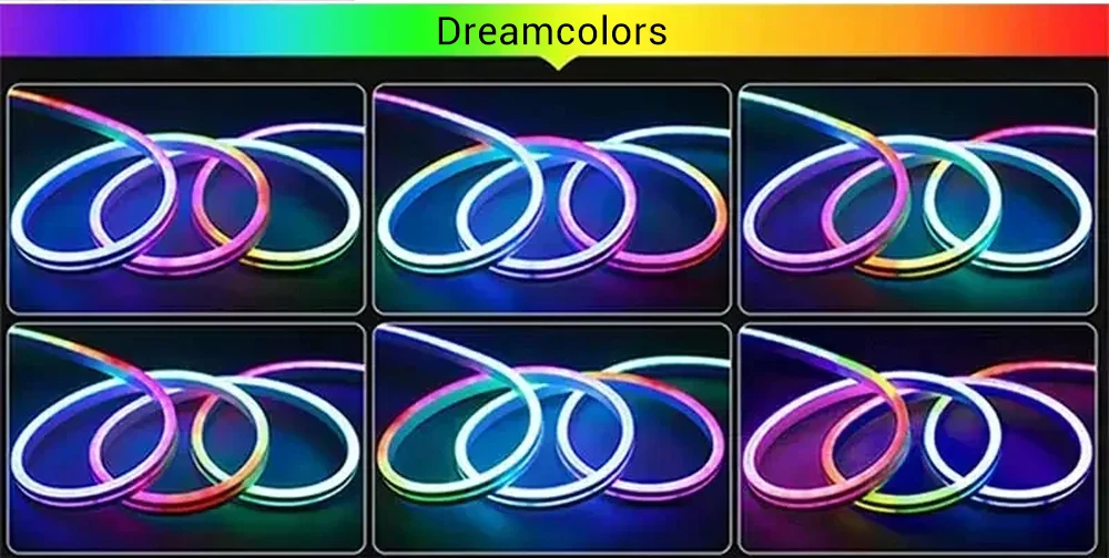 Neón Flex LED RGB 180° SPI Inteligente 12V – 60 LED/m (IP67)