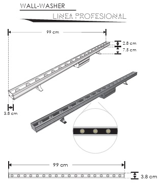 RCLIGHTING Wall Washer Pro 18W CW