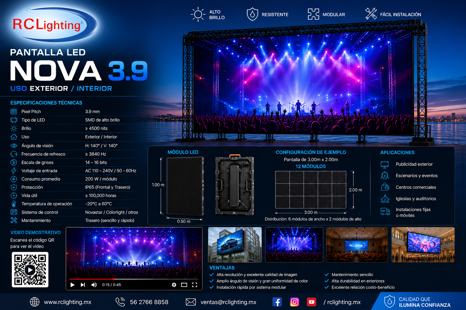  pantalla LED NOVA 3.9 es una solución profesional 
