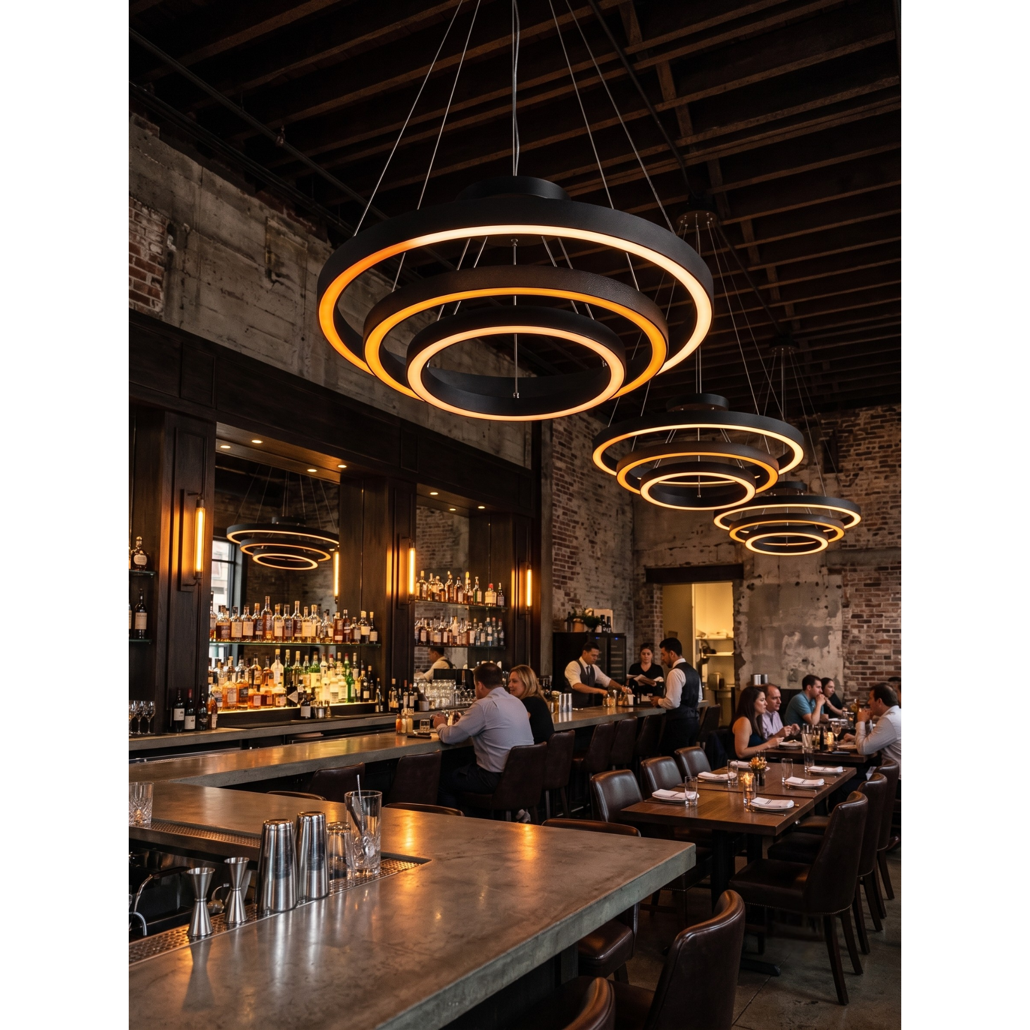 Aros con LED píxel RGB + blanco cálido, 127V, control por APP