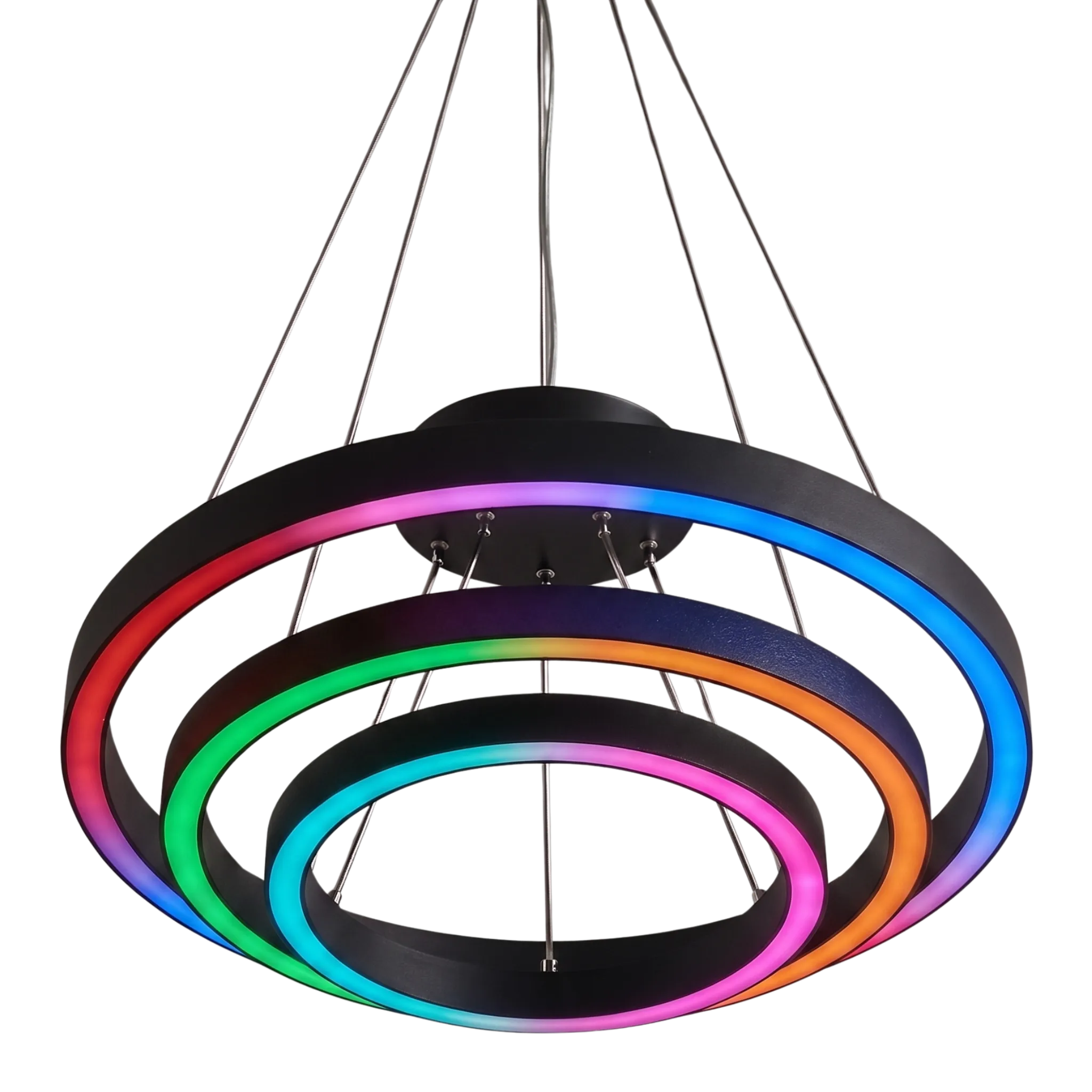 Aros con LED píxel RGB + blanco cálido, 127V, control por APP