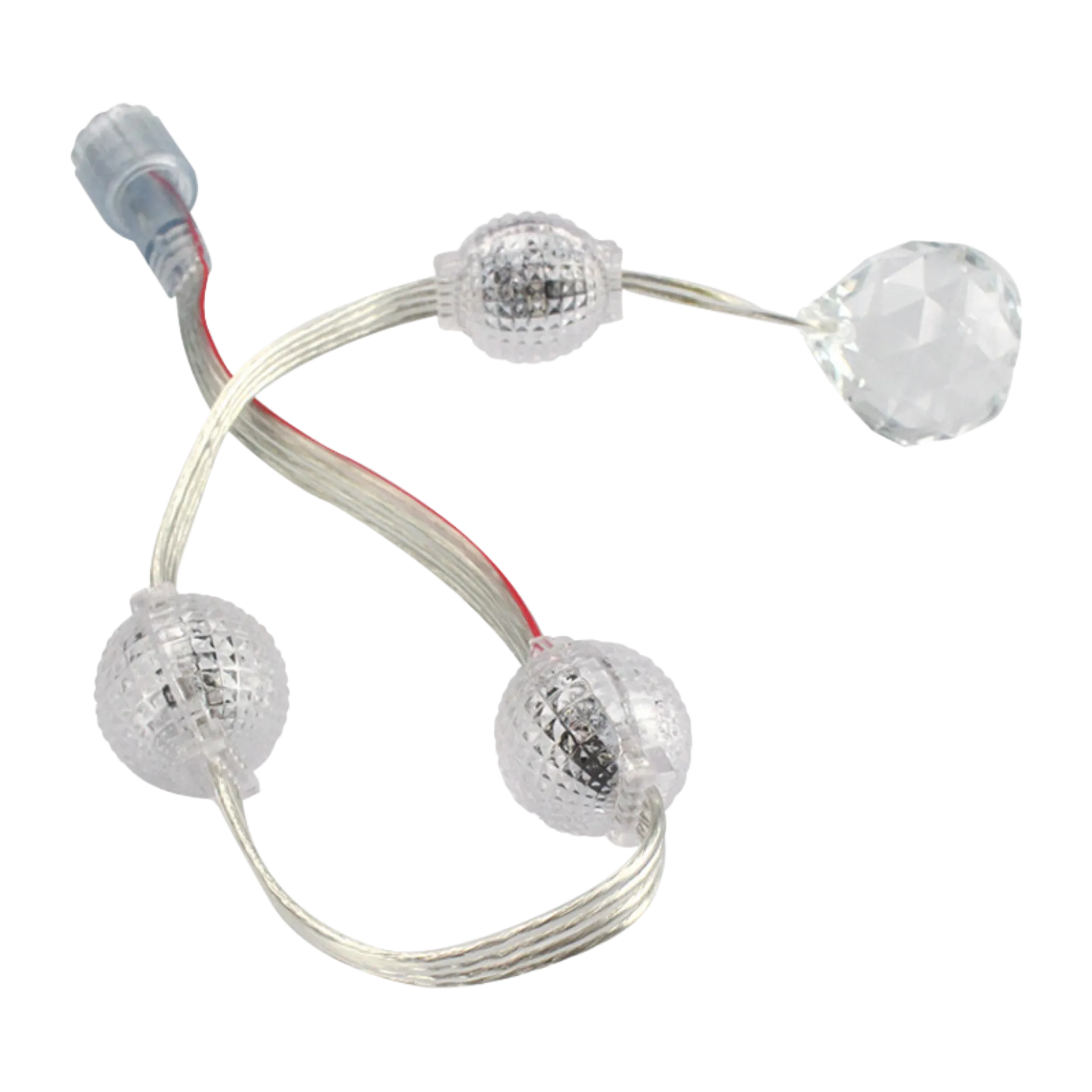 Bola pixel LED 3D RGB 23 mm, 12V, chip WS2811, IP67, 50 piezas en tira de 5 m.