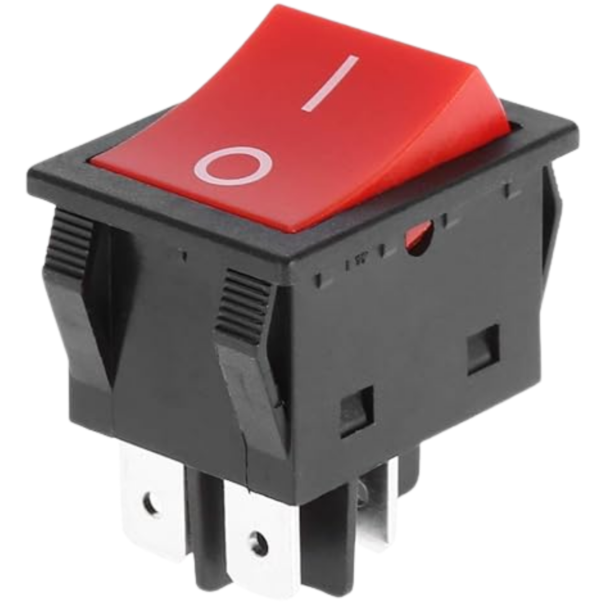 Interruptor Basculante Tipo Barco 30A 4 Pines ON-OFF con Luz Roja (IP65)