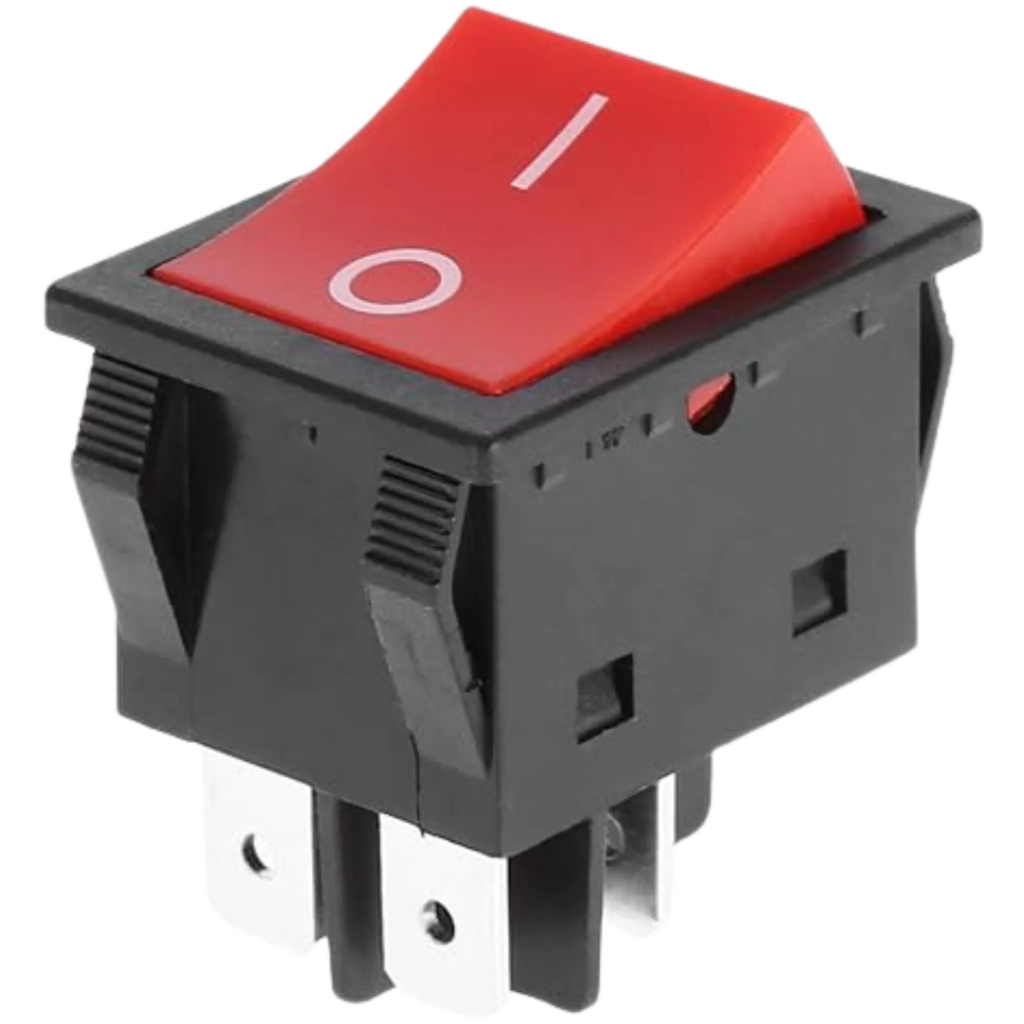 Interruptor Basculante Tipo Barco 30A 4 Pines ON-OFF con Luz Roja (IP65)