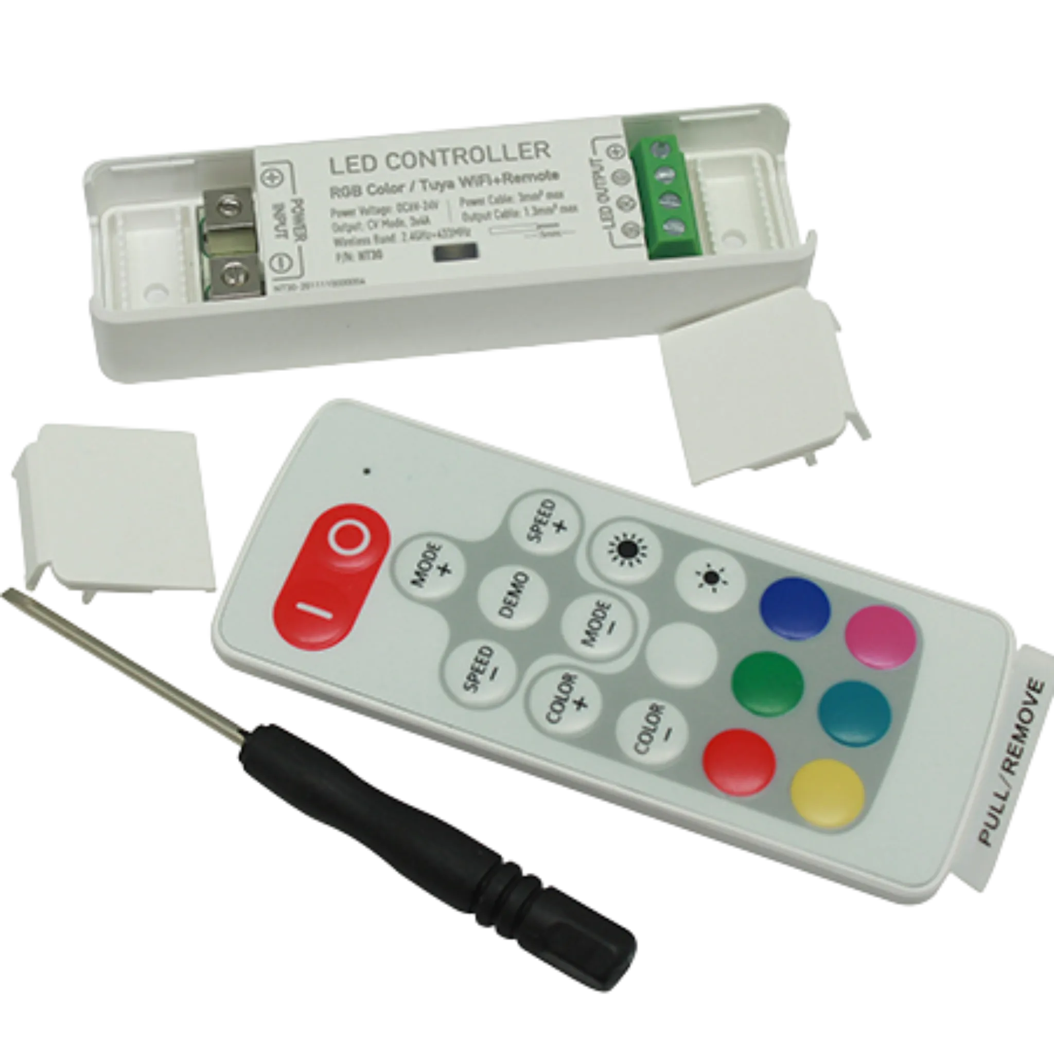 CONTROLADOR LED RGB WIFI/RF 12-24VDC 3X4A