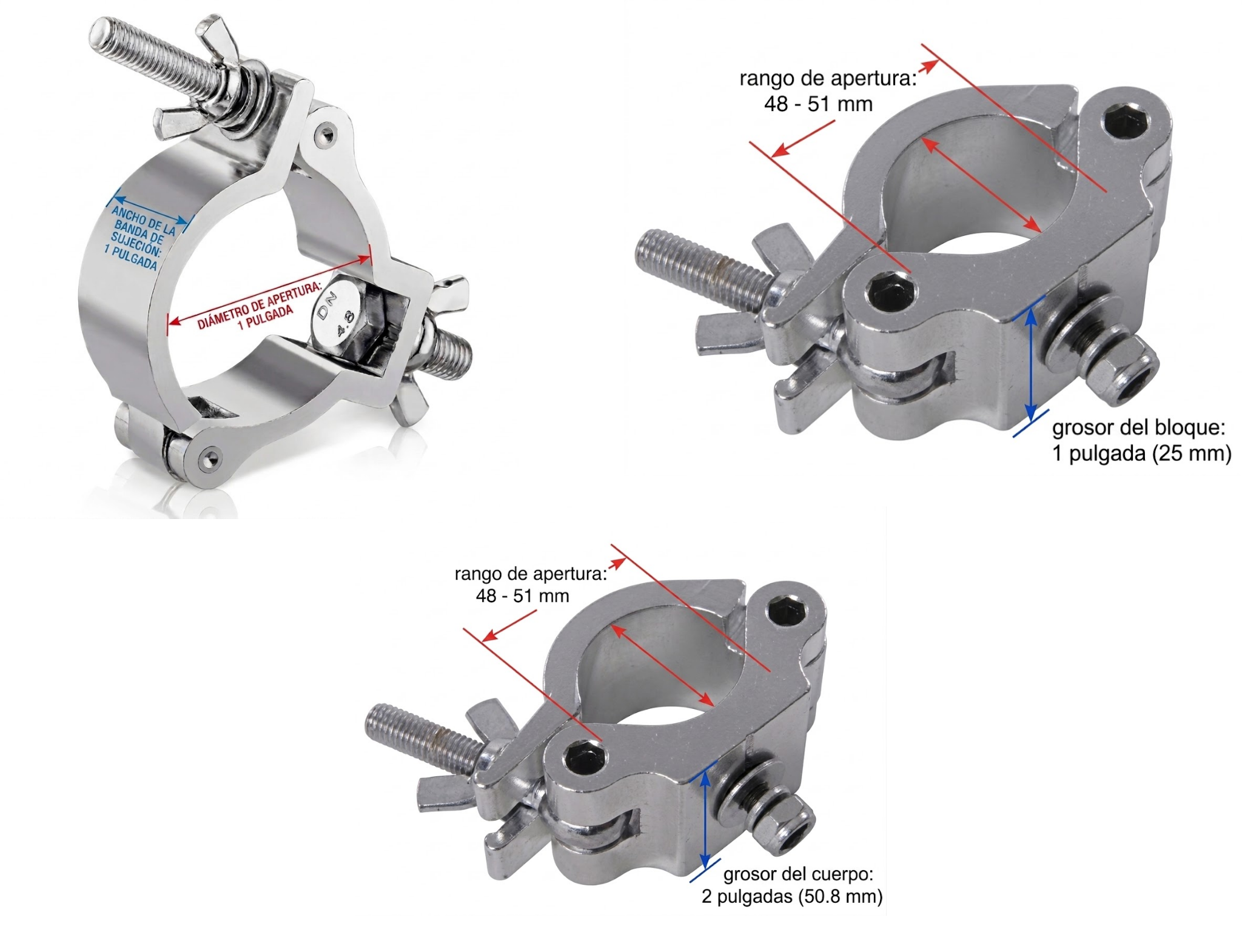 CLAMP / MORDAZA TIPO HAMBURGUESA (ALUMINIO)