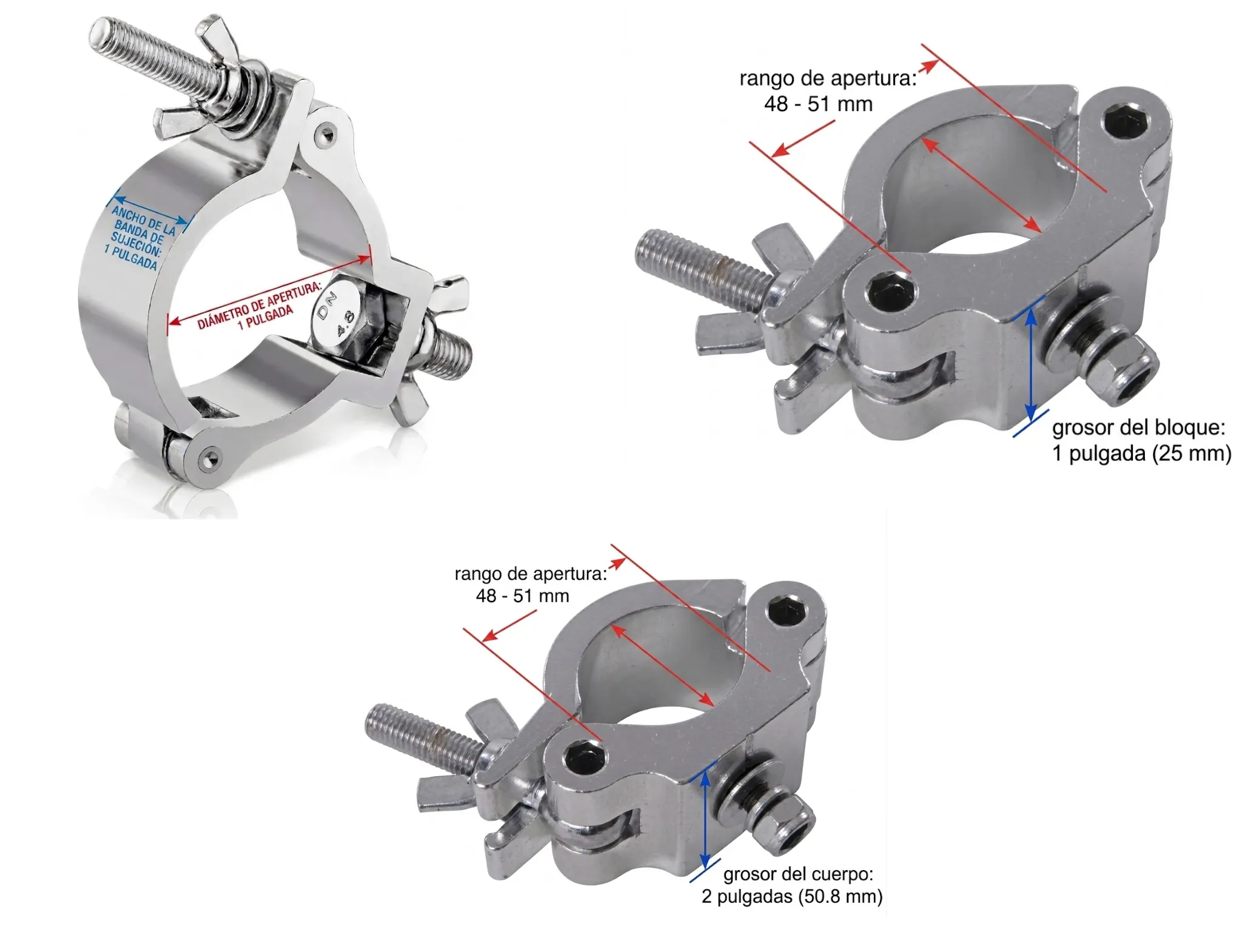 CLAMP / MORDAZA TIPO HAMBURGUESA (ALUMINIO)